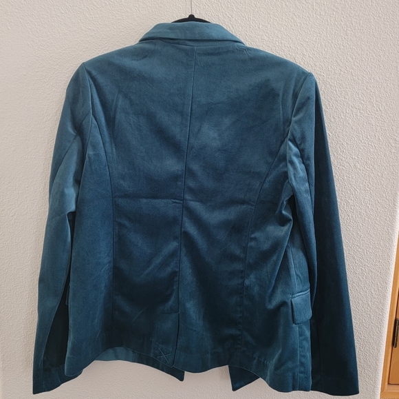 Velour Teal Blazer M - Picture 5 of 5